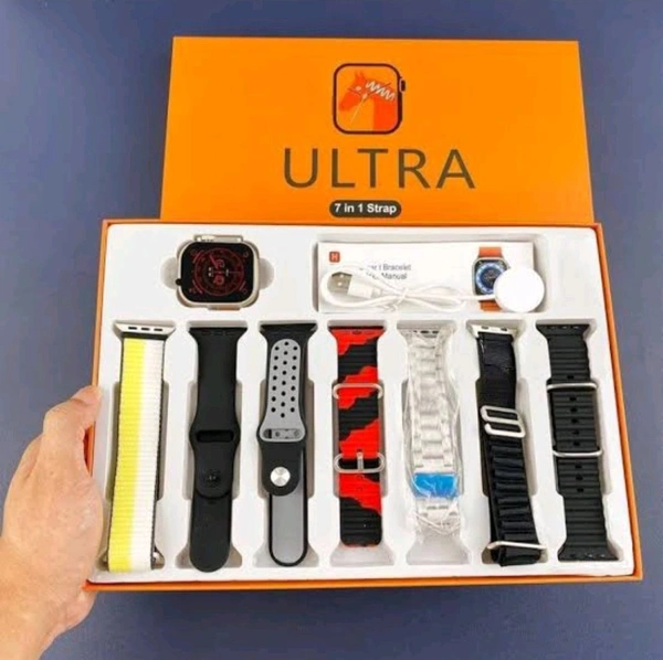 7 In 1 Watch Combo Ultra  - Black, Free Size