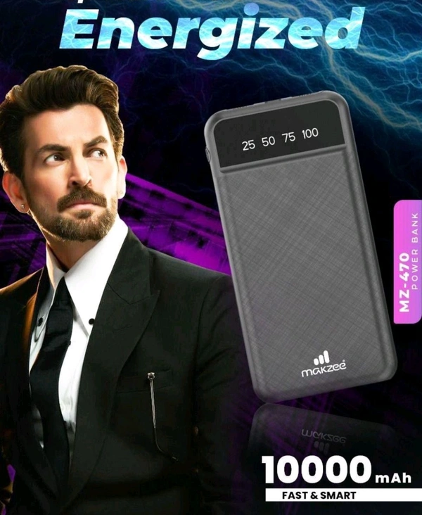 Makzee Mz - 470 Power Bank  - Black, Free Size