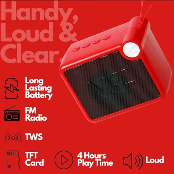 Powerful Audio: Experience dynamic thunder sound with this 5W portable Bluetooth speaker. - Free Size