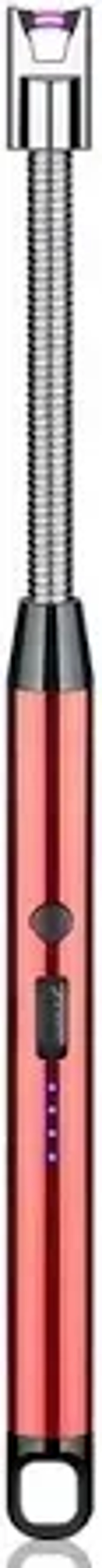 Electric Rechargeable Gas/Plasma Lighter, Flameless Windproof, USB, 360° Flexible Neck Arc Lighter for Kitchen, Barbecue, Candles, Gas Stove, Fireworks  - Red