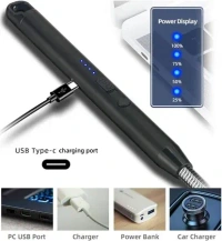 Electric Rechargeable Gas/Plasma Lighter, Flameless Windproof, USB, 360° Flexible Neck Arc Lighter for Kitchen, Barbecue, Candles, Gas Stove, Fireworks  - Red