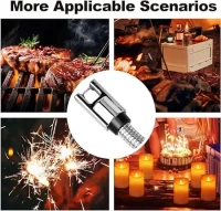 Electric Rechargeable Gas/Plasma Lighter, Flameless Windproof, USB, 360° Flexible Neck Arc Lighter for Kitchen, Barbecue, Candles, Gas Stove, Fireworks  - Red