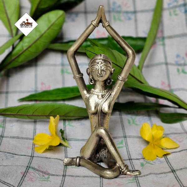 Dhokra Craft Home Decor - Yoga Lady  - Height- 8 Inch