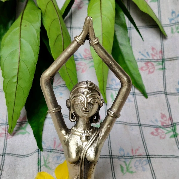 Dhokra Craft Home Decor - Yoga Lady  - Height- 8 Inch