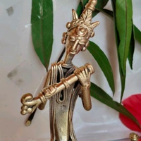 Dhokra Craft Home Decor- Shri Krishna playing Bansuri - Height 6 Inch