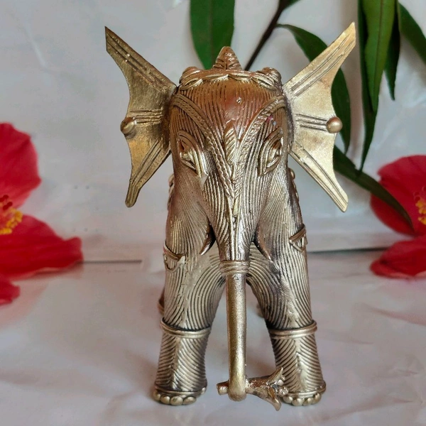 Dhokra Crafted Elephant  - Height 5 Inch