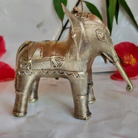 Dhokra Crafted Elephant  - Height 5 Inch
