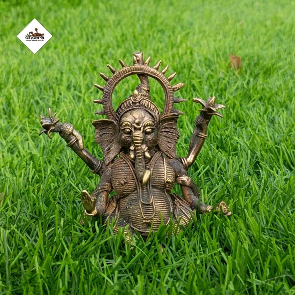 Dhokra Crafts Ganesh Murthy  - Height 5 Inch