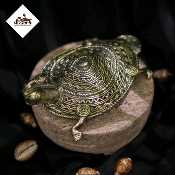 Dhokra Crafts Home Decor - Tortoise  - Length 6 Inch