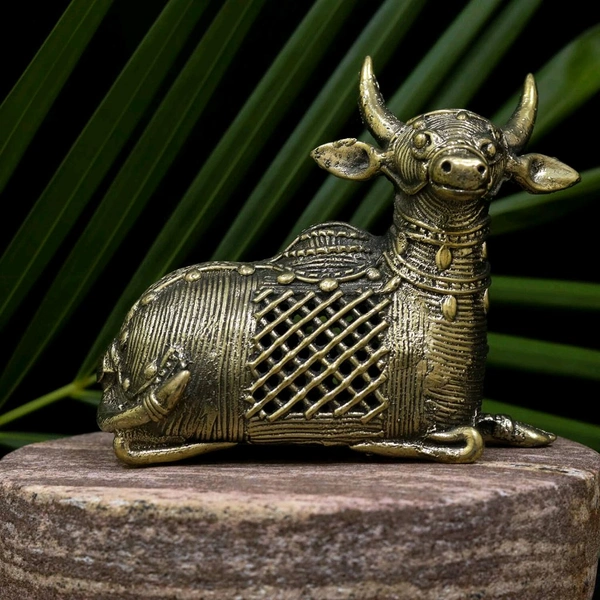 Dhokra Crafted Bull - Height 4 Inch
