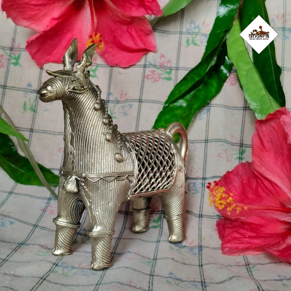 Dhokra Crafted - Jali Horse  - Height 5 Inch