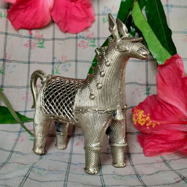 Dhokra Crafted - Jali Horse  - Height 5 Inch