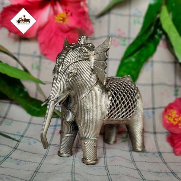 Dhokra Crafted - Jali Elephant  - Height 5 Inch