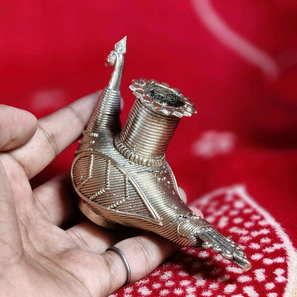 Dhokra Crafted - Peacock Candle Holder  - Height 3 Inch Length 4.5