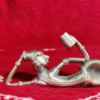 Tribal Lady Sleeping Reading Book  - Length 6 Inch