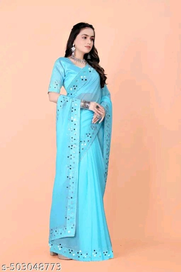 Saree 💓 - Turquoise Blue