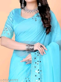 Saree 💓 - Turquoise Blue
