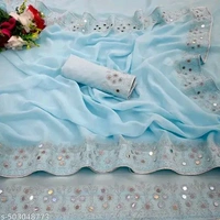 Saree 💓 - Turquoise Blue