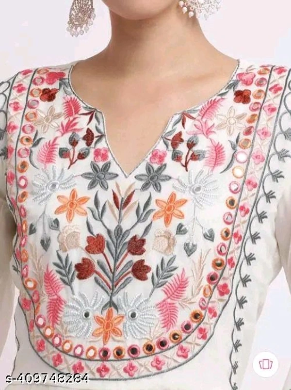 🌟Gold 🏅 , Navlik Aakarsha Superior, Girls' Kurti  - White, S