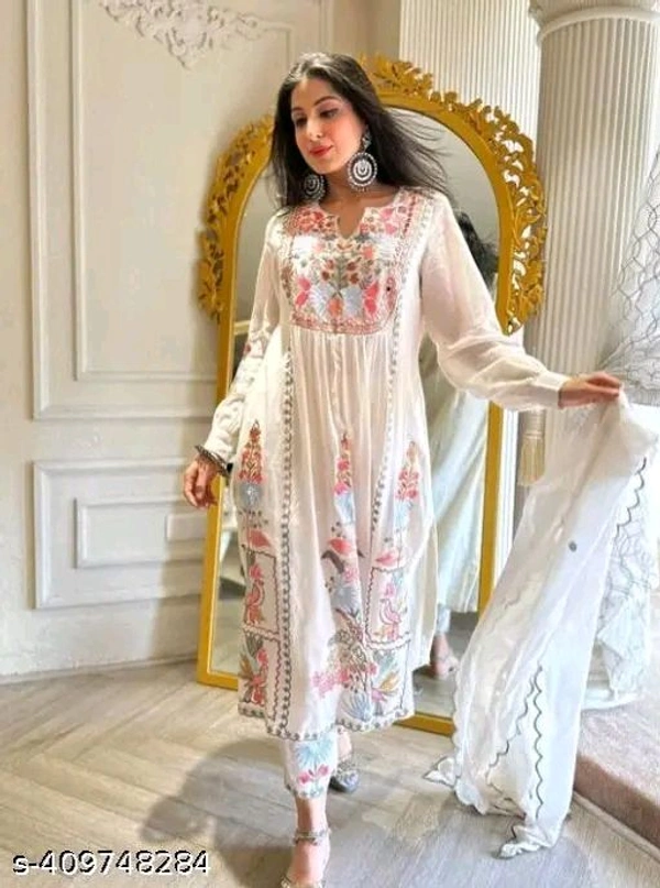 🌟Gold 🏅 , Navlik Aakarsha Superior, Girls' Kurti  - White, XXL