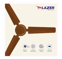 (RISF) 36" Lazer ECS 50W 1 Star Glossy Brown 3 Blade Anti Dust Ceiling Fan, ECS36GB, Sweep: 900 mm - white