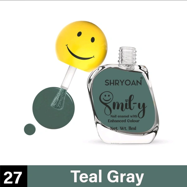 Shryoan Ultra Glossy Nail Paint - Teal Grey
