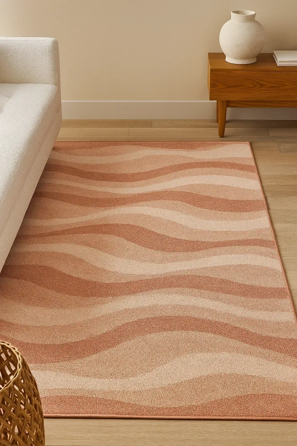 UrbanLoom Abstract Wave 2.5' x 10' Runner Rug - Blue/Navy