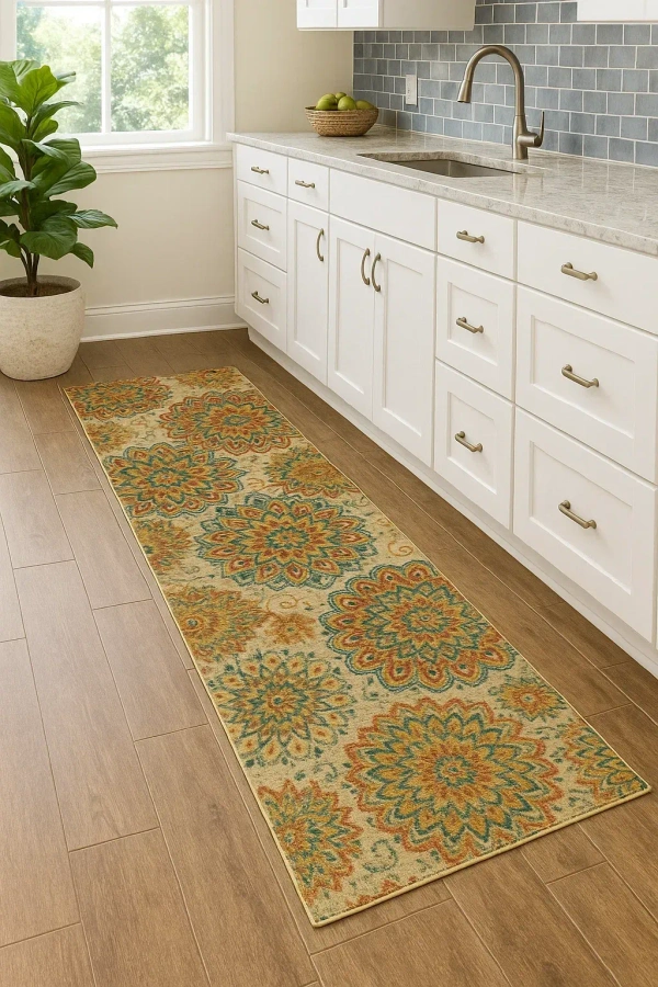 ThreadVale Mandala Garden 2.5' x 7' Runner Rug - Multi