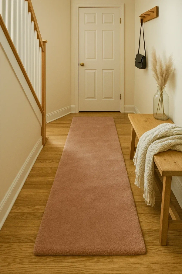 Loom & Layer Solid Plush 2.5' x 7' Runner Rug - Blush/Rose