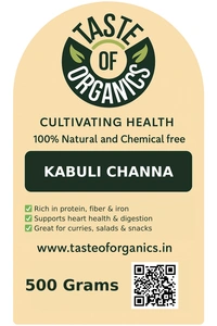 KABULI CHANNA – Natural & Unpolished White Chickpeas - 0.5 KG