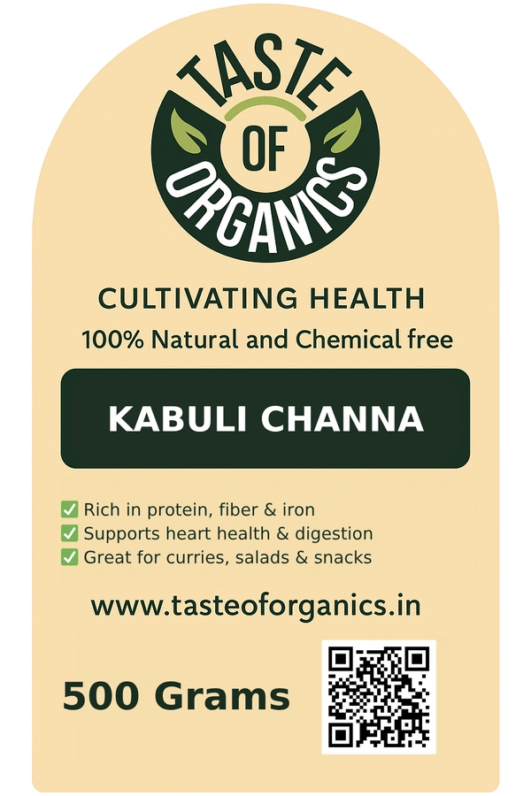 KABULI CHANNA – Natural & Unpolished White Chickpeas - 0.5 KG