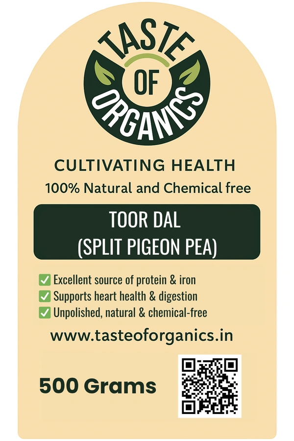 TOOR DAL – Natural Split Pigeon Pea - 0.5 KG