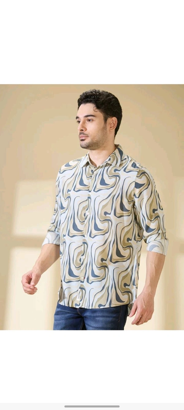 BEING HUMAN Men Slim Fit Printed Silm Collar Casual Shirt  - M