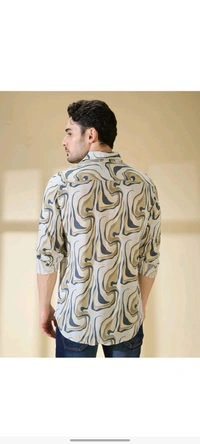 BEING HUMAN Men Slim Fit Printed Silm Collar Casual Shirt  - L