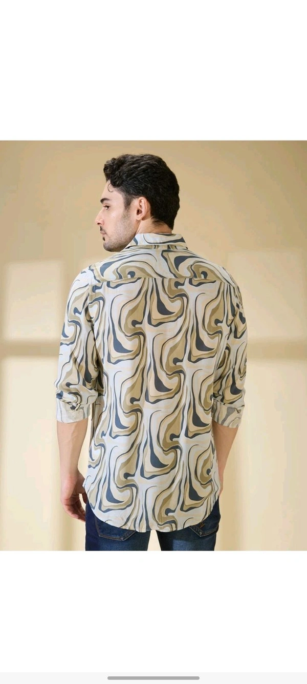 BEING HUMAN Men Slim Fit Printed Silm Collar Casual Shirt  - L