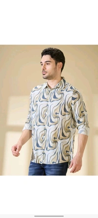 BEING HUMAN Men Slim Fit Printed Silm Collar Casual Shirt  - L