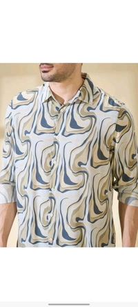 BEING HUMAN Men Slim Fit Printed Silm Collar Casual Shirt  - L