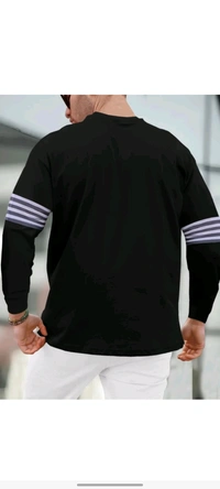 Tripr Men Printed Round Neck Cotton Blend Black T-shirt  - S