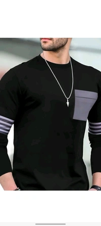 Tripr Men Printed Round Neck Cotton Blend Black T-shirt  - S