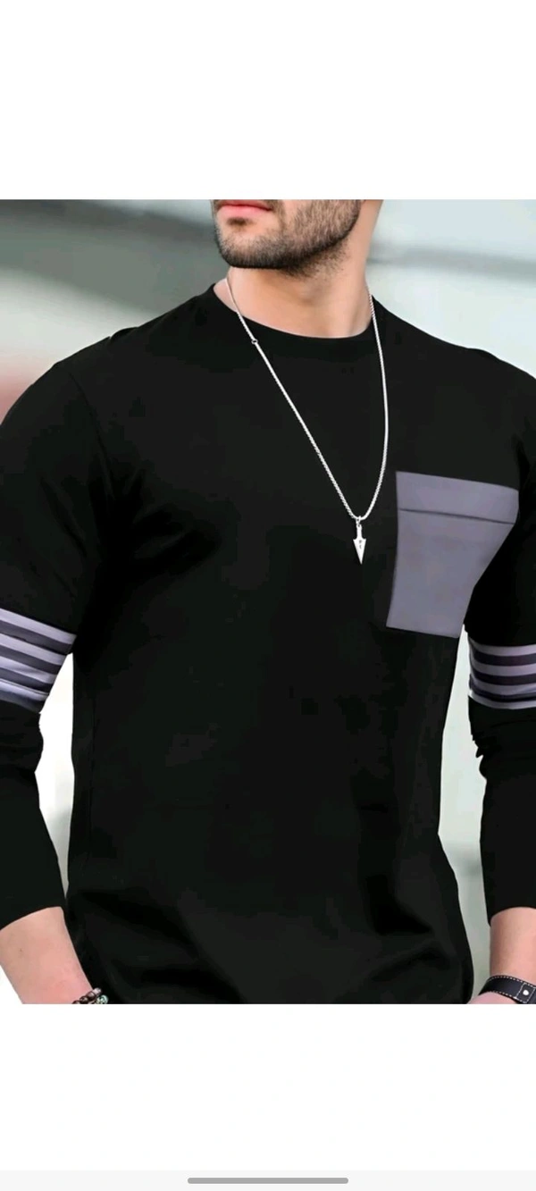 Tripr Men Printed Round Neck Cotton Blend Black T-shirt  - S