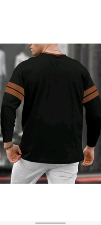 Tripr Men Printed Round Neck Cotton Blend Black T-shirt  - S