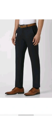 VAN HEUSEN men Slim Fit Dark Blue Polyester Trousers - 30