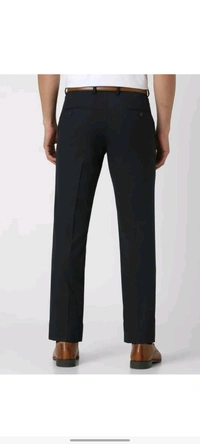 VAN HEUSEN men Slim Fit Dark Blue Polyester Trousers - 34