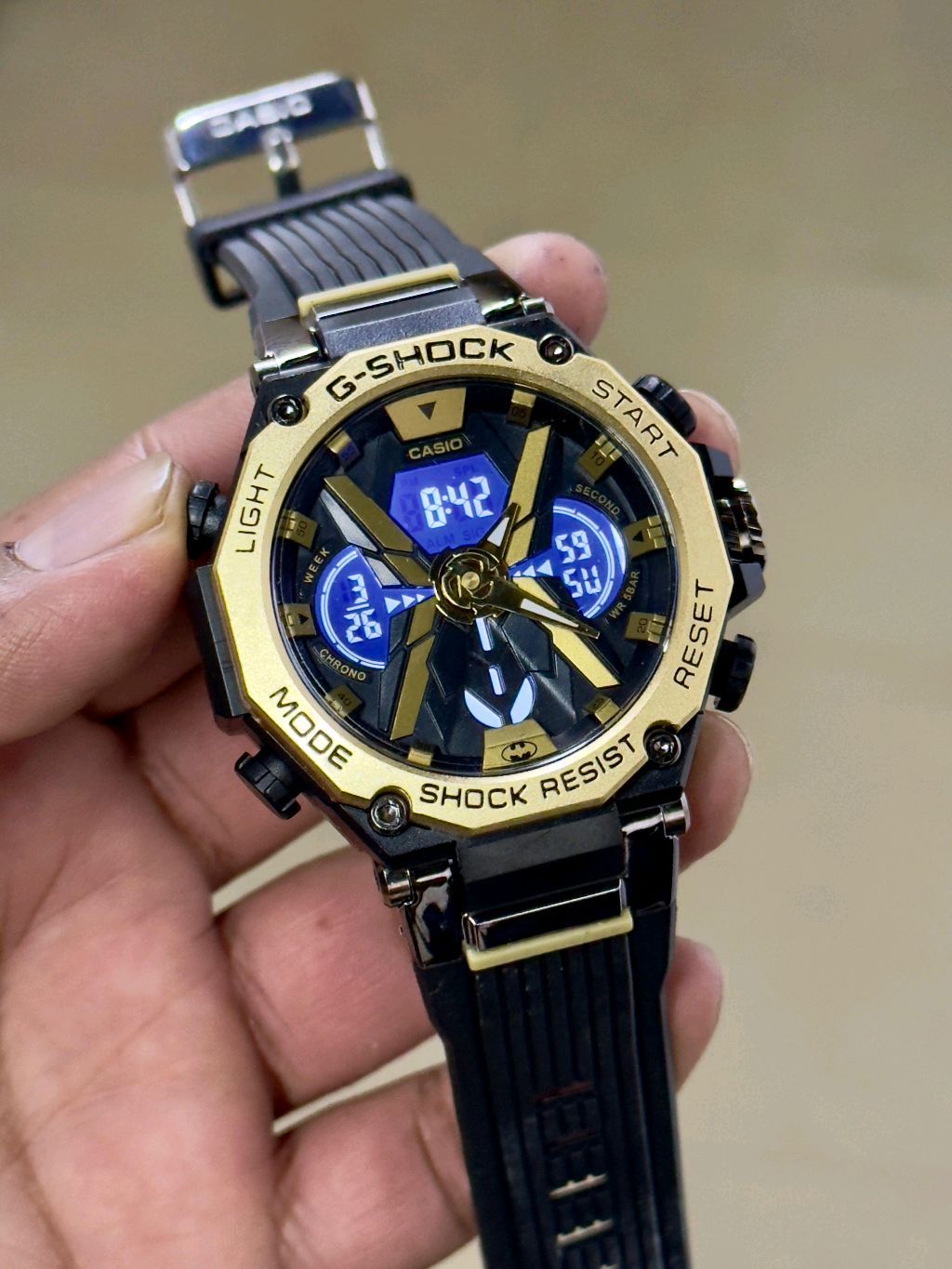 BRAND:- CASIO G-SHOCK BEST QUALITY MEN'S WATCH DIAL:-GOLD BLACK BELT