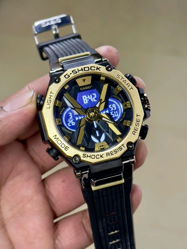 CASIO BRAND:- CASIO                                                                               G-SHOCK BEST QUALITY MEN'S WATCH                            DIAL:-GOLD                                                               BLACK BELT - Gold, ALL