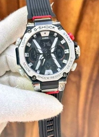 CASIO BRAND:- CASIO                                                                               G-SHOCK BEST QUALITY MEN'S WATCH                            DIAL:-SILVER                                                               BLACK BELT - Silver, ALL