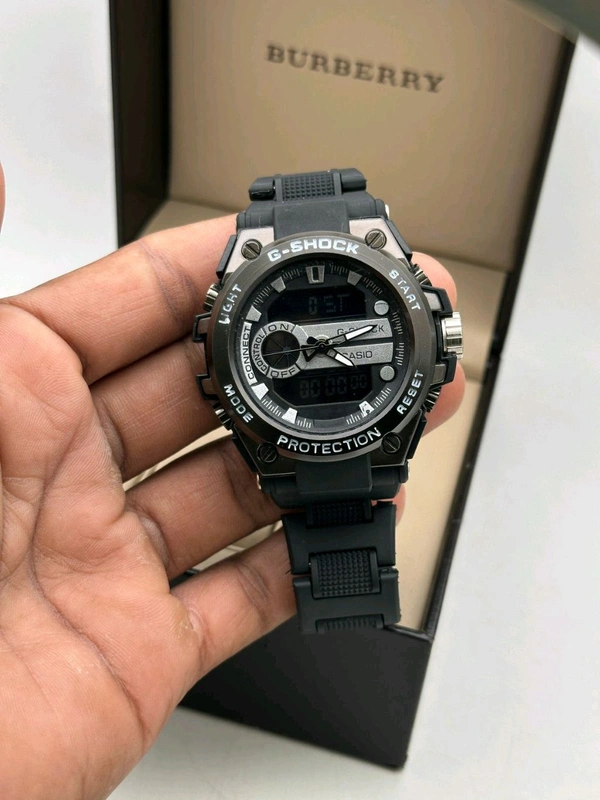 CASIO  G-SHOCK BEST QUALITY MEN'S WATCH                                                                DIAL:-SILVER BLACK                                                      BELT:-BLACK  - Black, ALL