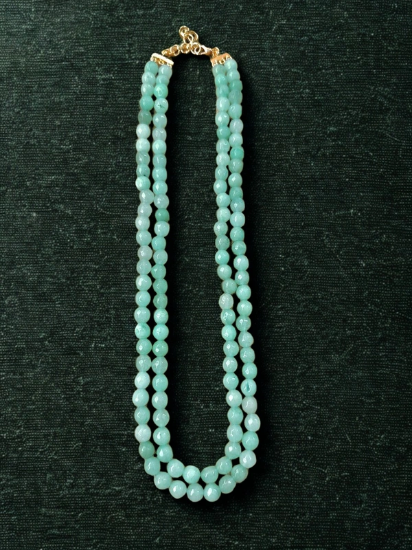 2-layer plain beaded necklace