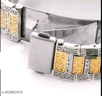 Abudhabi Golden Silver Luxury Chain Analog Watch for Men.