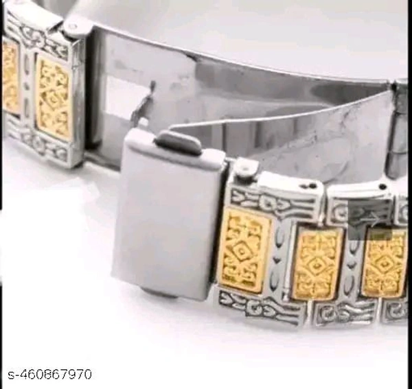 Abudhabi Golden Silver Luxury Chain Analog Watch for Men.